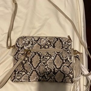 Snake skin cross body